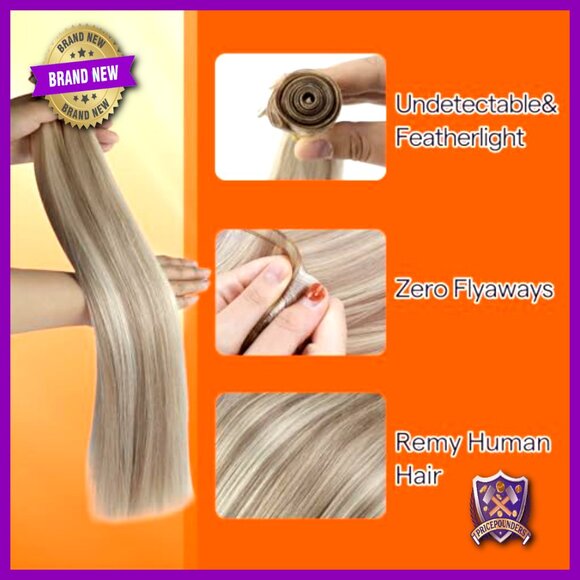 22 Inch Human Hair Weft Extensions, Straight, 60g, Remy Hair, Sew In main image 4